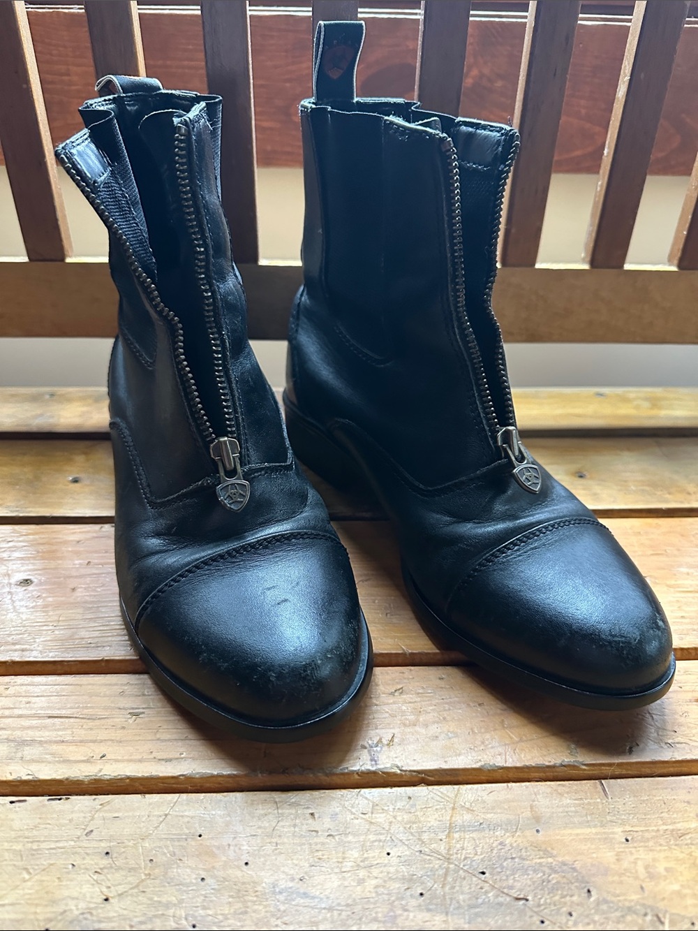Ariat Black Leather Ankle Zip Riding Boots
